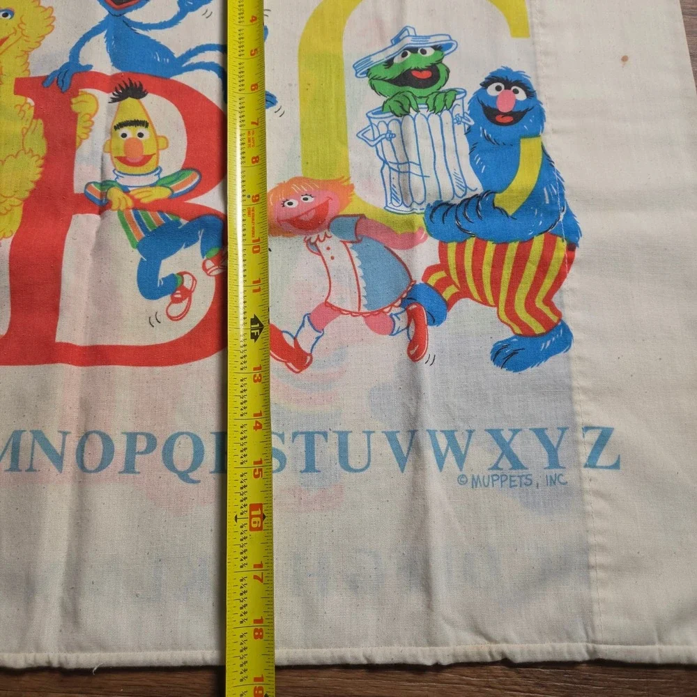 Vintage Sesame Street Muppets ABC Pillowcase Big Bird Cookie Monster Kidcore